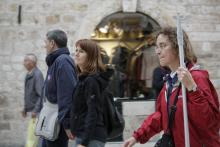 Johanna mit dem Bootshacken in Dubrovnik